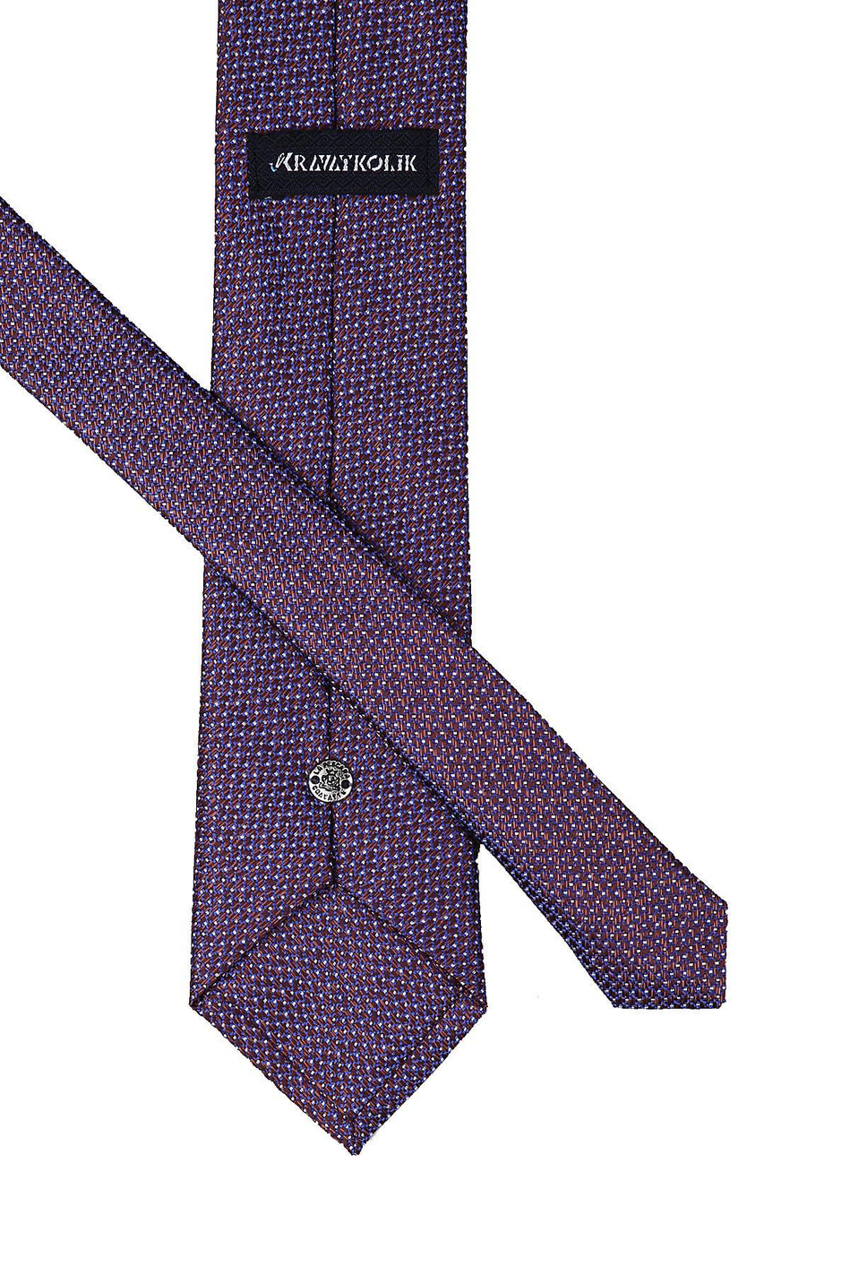 Kahve - Mavi Nokta Desen Mendilli Klasik Kravat KK9665