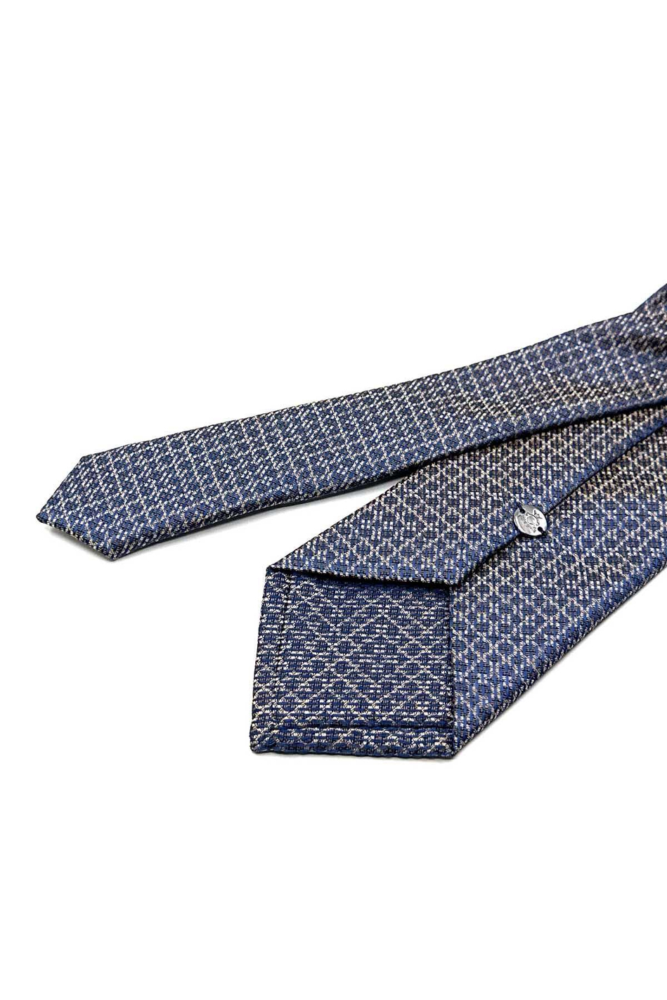 Kahve - Mavi Nokta Desen Mendilli Klasik Kravat KK12584