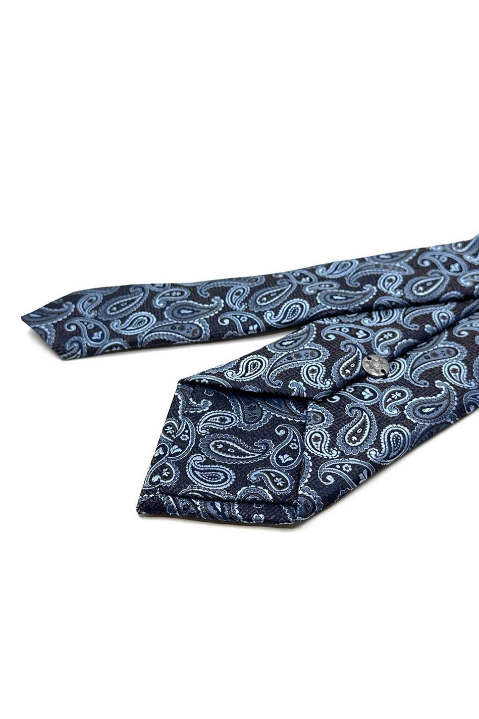Kahve - Mavi Şal Desen Mendilli Klasik Kravat KK12876
