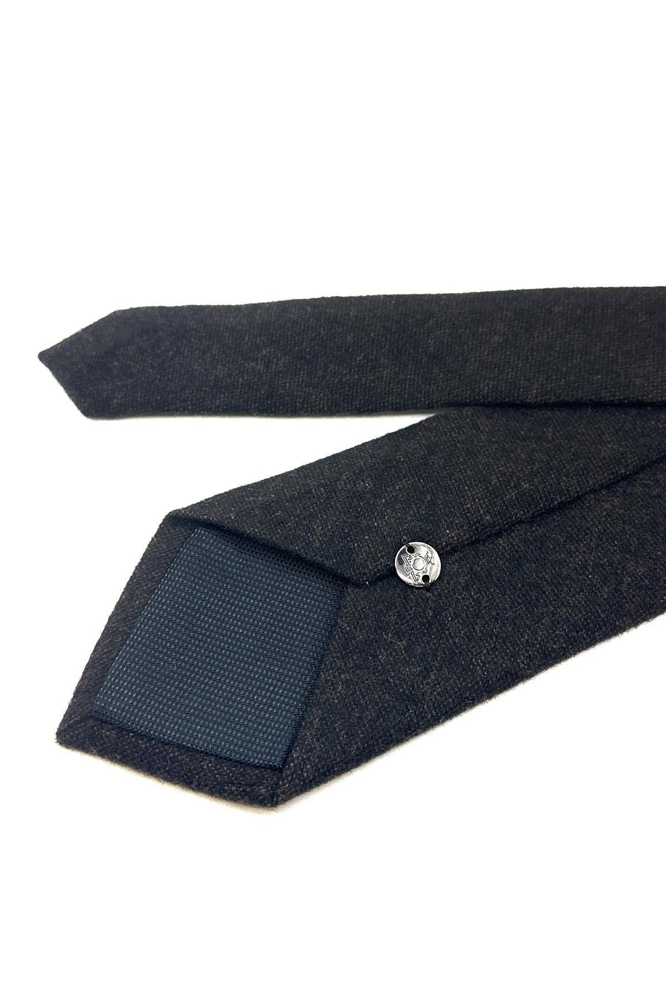 Kahve - Siyah Kum Desen Klasik Yün Kravat KK12124