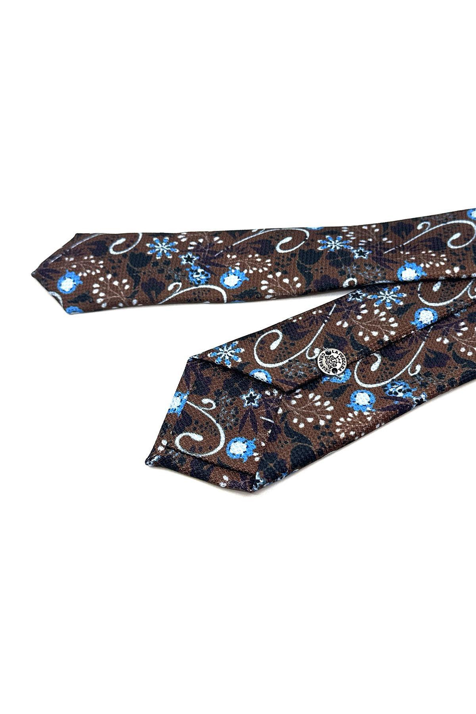 Kahverengi Çiçek Desen İnce Kravat SK7883