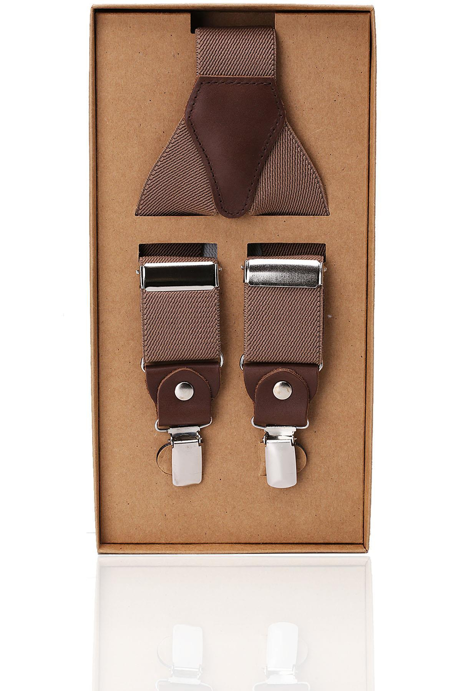 Kahverengi Deri Bağlantılı Erkek Pantolon Askısı PAN48