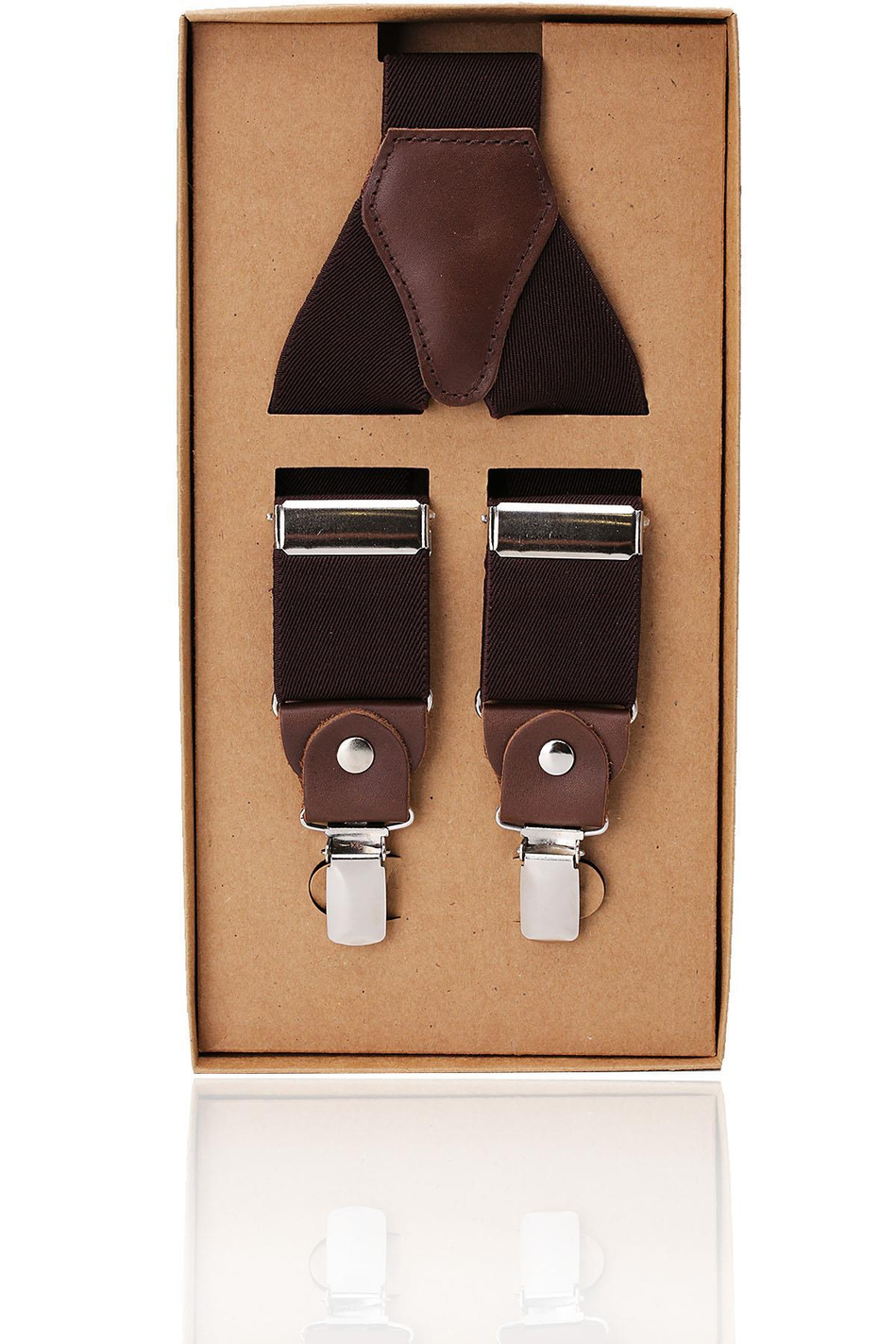 Kahverengi Deri Bağlantılı Erkek Pantolon Askısı PAN54
