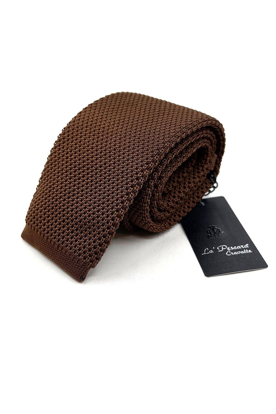 Kahverengi Düz Örgü Kravat ÖR8336