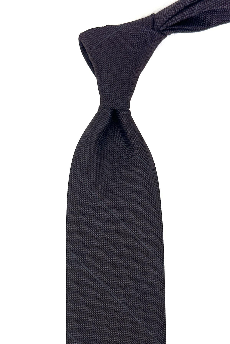 Kahverengi Ekose Desen Mendilli Klasik Yün Kravat KK12127