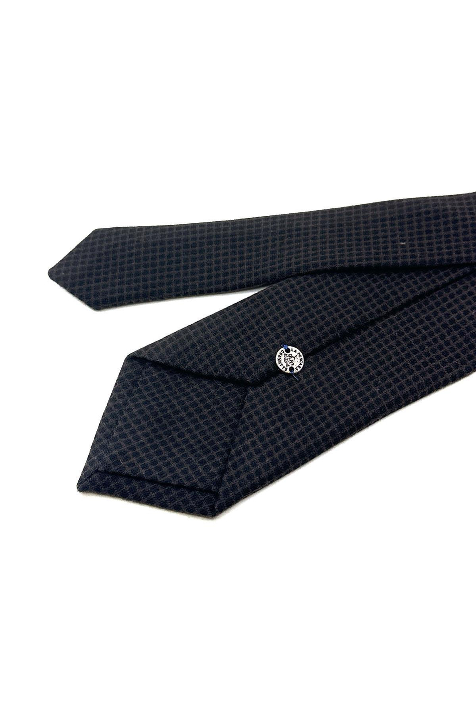 Kahverengi Kare Desen Mendilli Klasik Yün Kravat KK12121