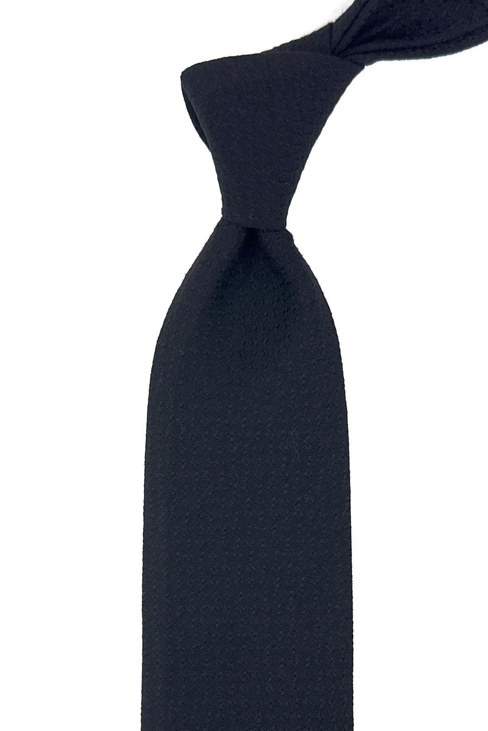 Kahverengi Küçük Desen Mendilli Klasik Yün Kravat KK12104