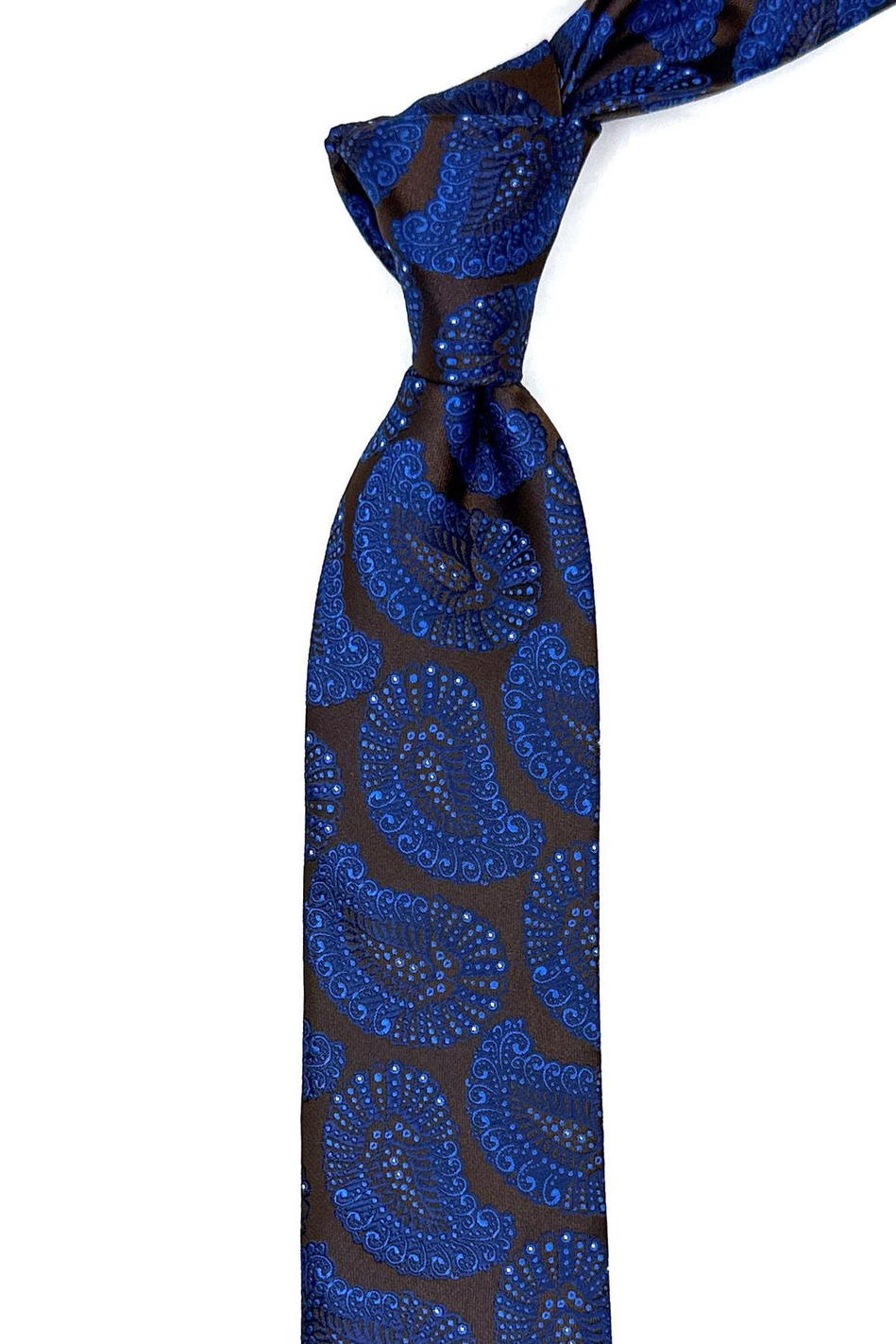Kahverengi Şal Desen İnce Kravat SK7845