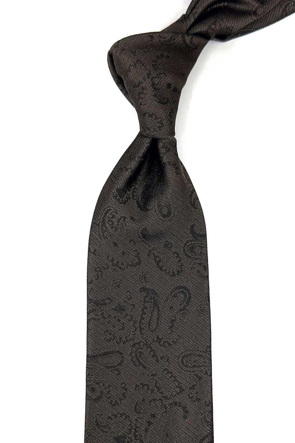 Kahverengi Şal Desen İtalyan İpek Kravat İK1671