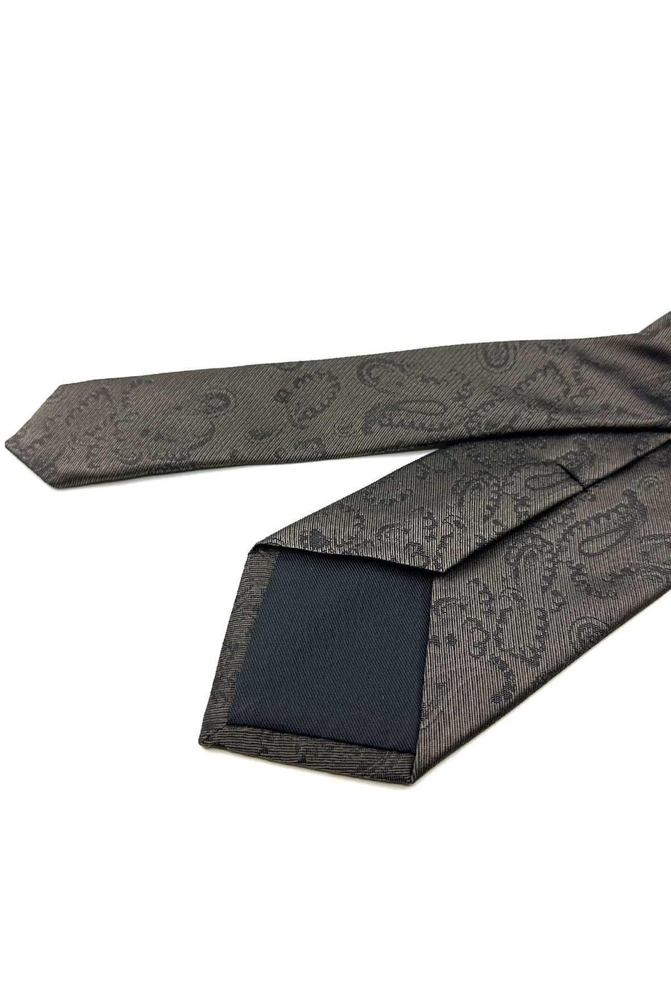 Kahverengi Şal Desen İtalyan İpek Kravat İK1671
