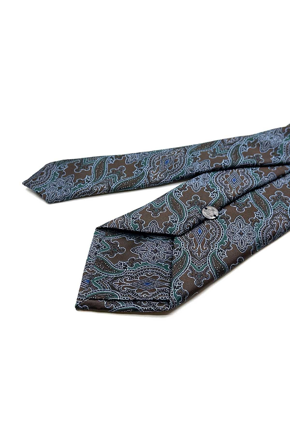 Kahverengi Şal Desen Mendilli Klasik Kravat KK12863