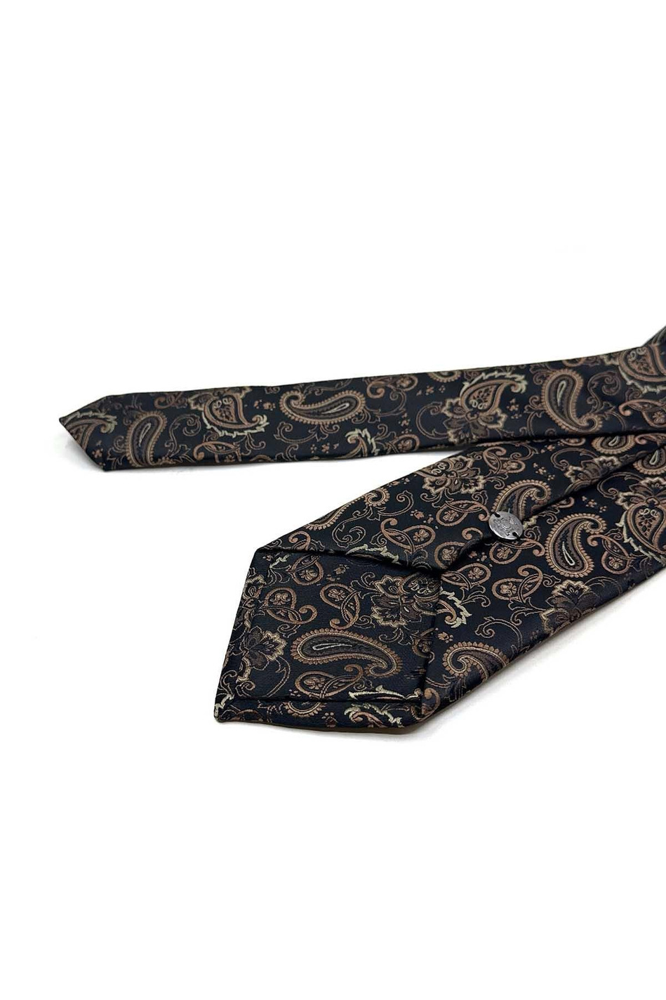 Kahverengi Şal Desen Mendilli Klasik Kravat KK13121