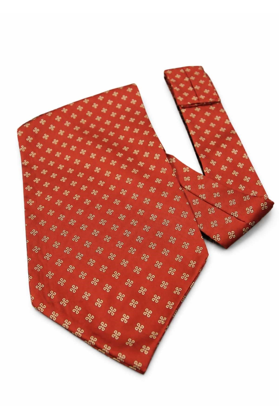 Kiremit Kırmızı Küçük Desen Ascot Kravat K675