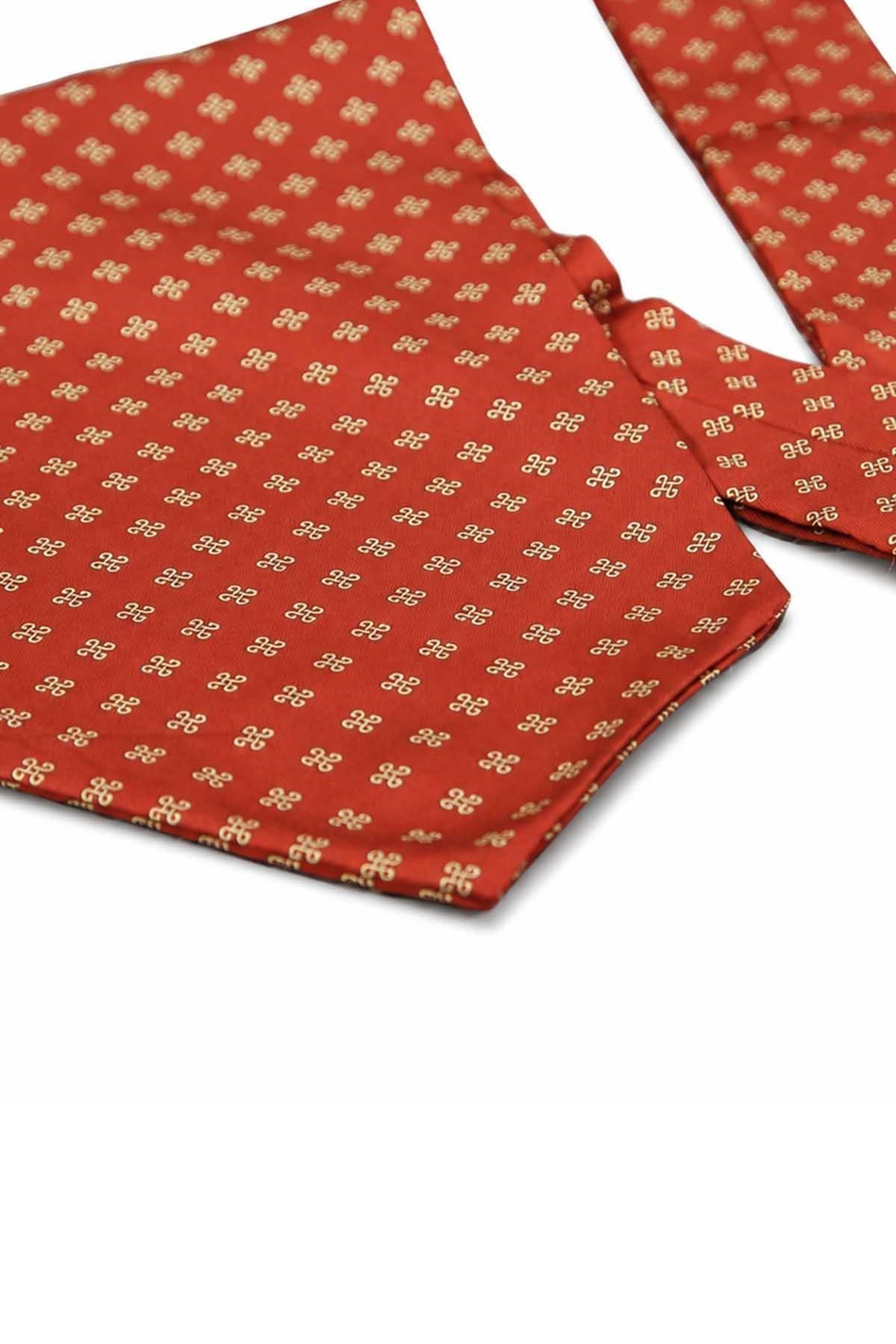 Kiremit Kırmızı Küçük Desen Ascot Kravat K675