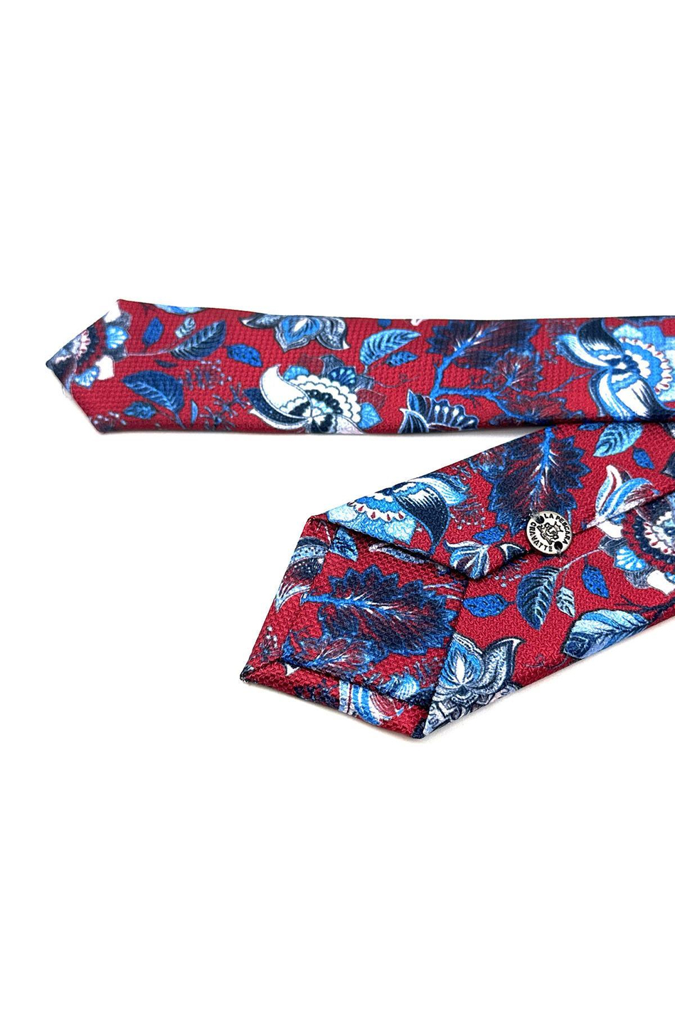 Kırmızı Çiçek Desen İnce Kravat SK7881