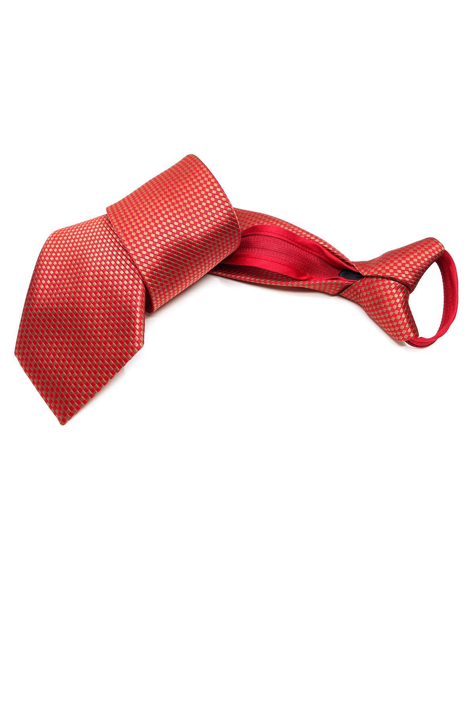 Kırmızı - Haki Nokta Desen Mendilli Fermuarlı Kravat FRMR24
