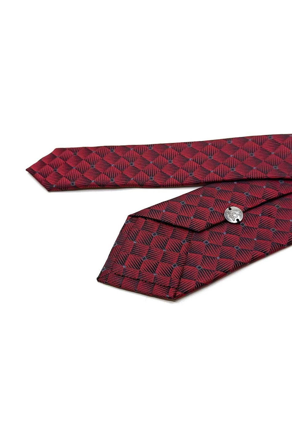 Kırmızı Kare Desen Slim Kravat SK7996