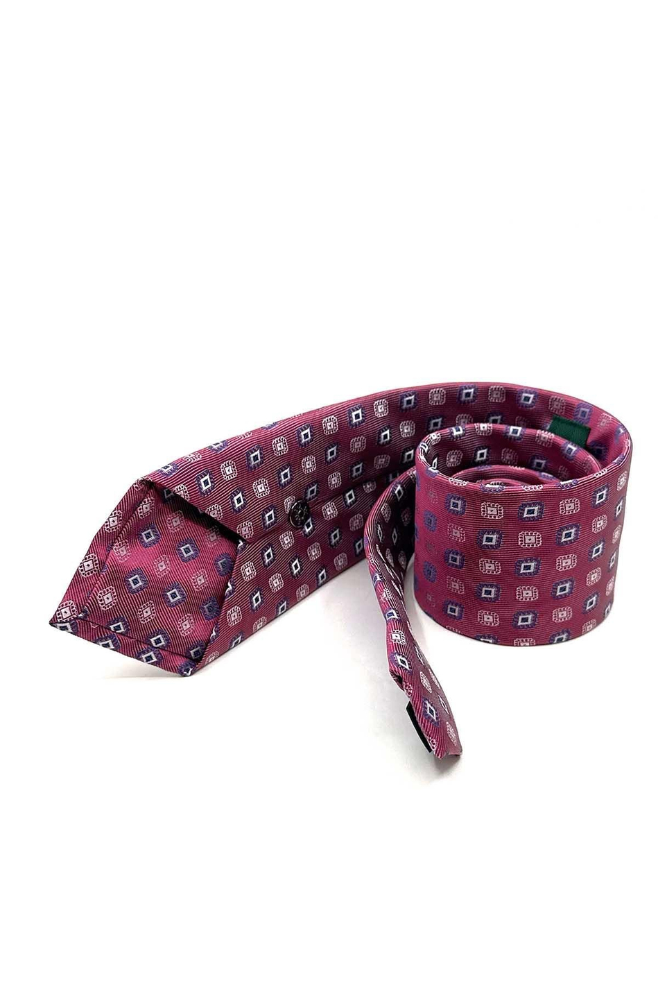 Kırmızı Motif Desen Mendilli Klasik Kravat KK13091