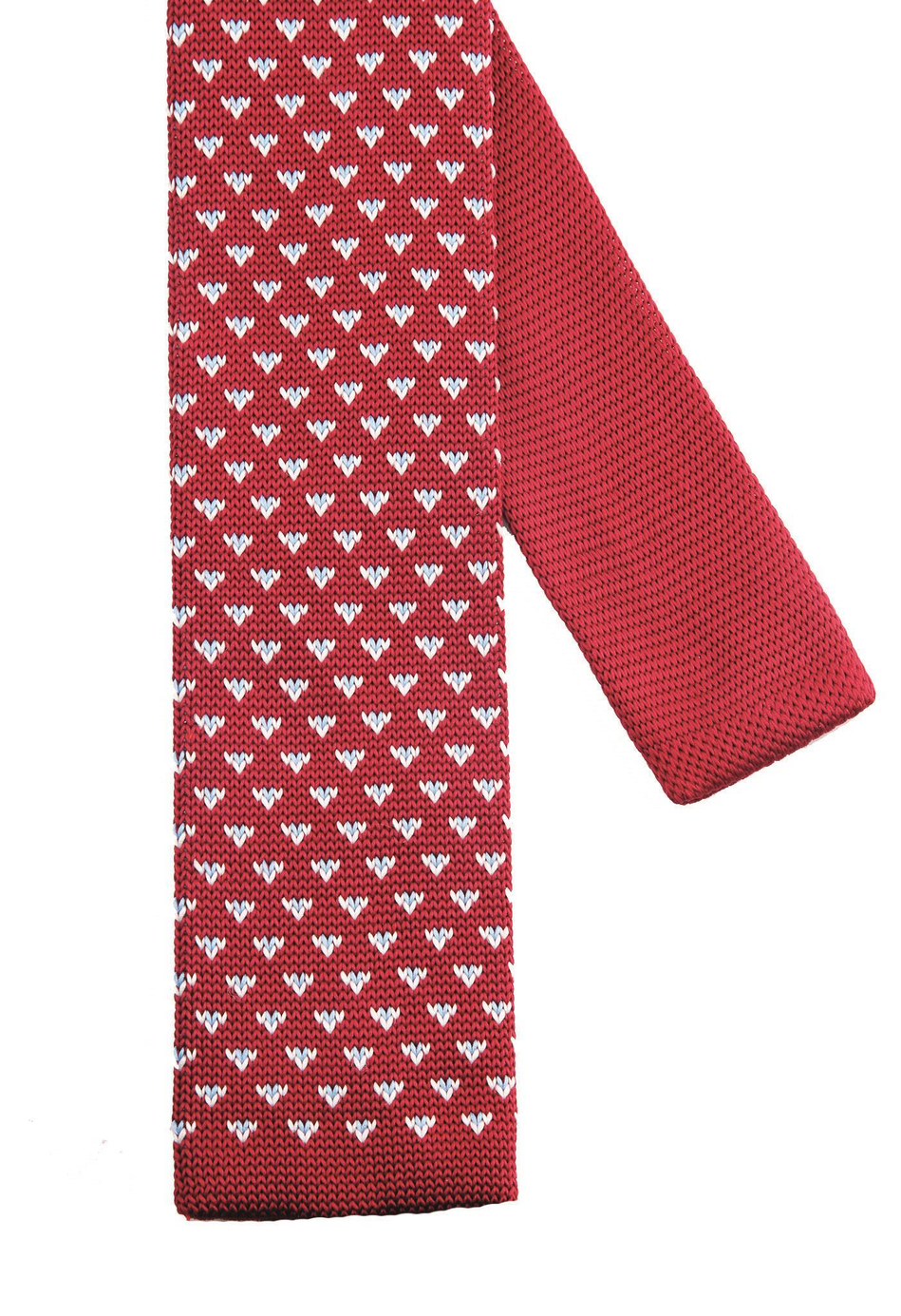 Kırmızı Nokta Desen Örgü Kravat 8227
