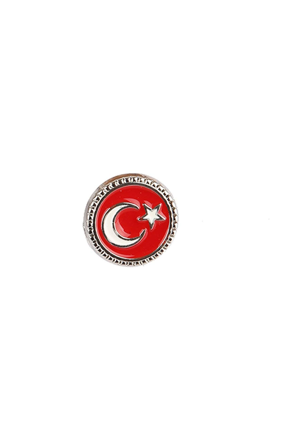 Kırmızı Renk Ay Yıldız Yaka İğnesi YI265