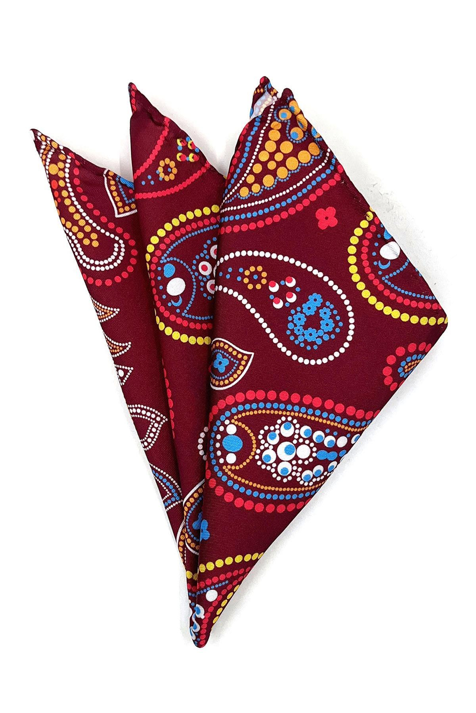 Kırmızı Şal Desen Erkek Cep Mendili SPS562-21