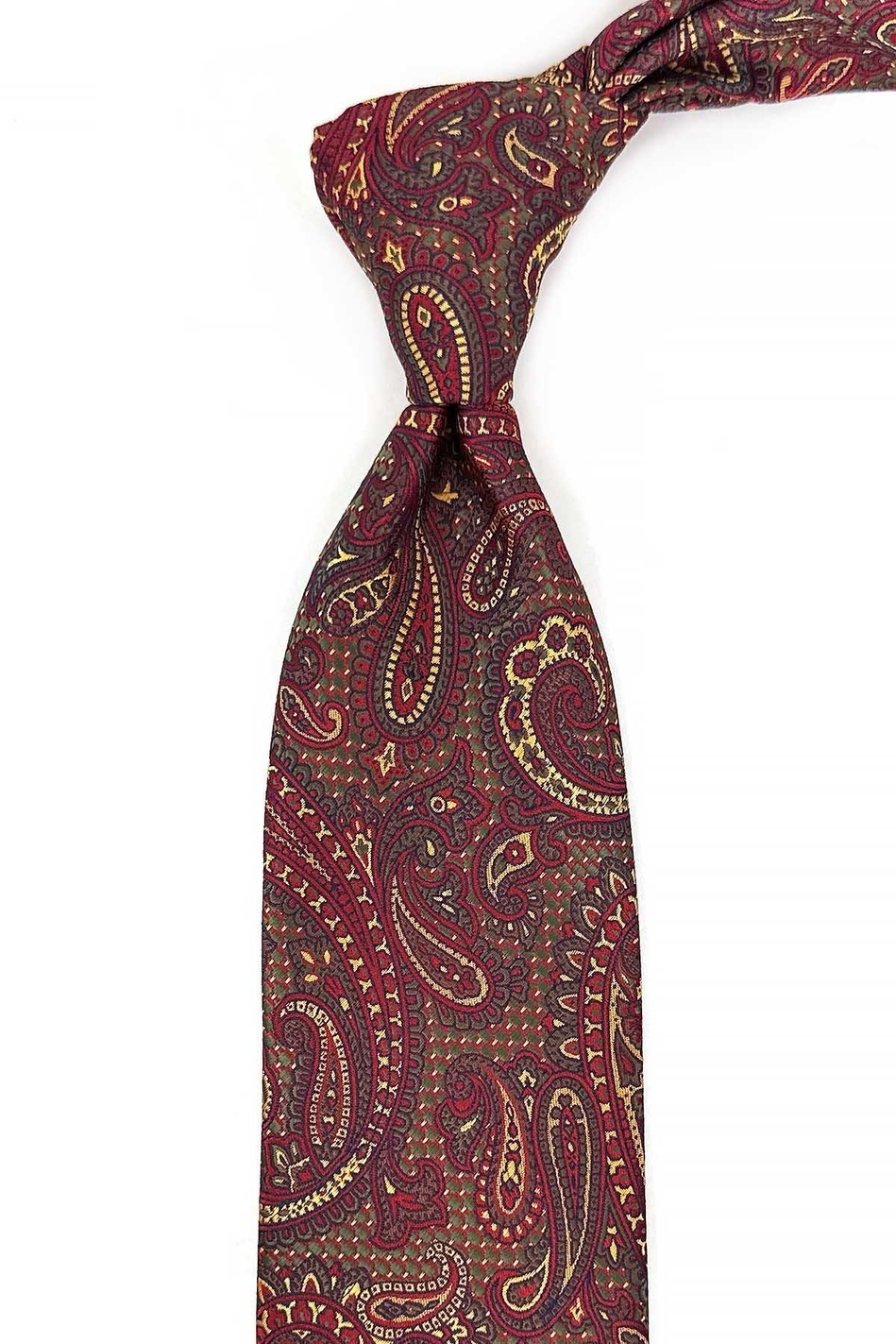 Kırmızı Şal Desen Mendilli Klasik Kravat KK13210