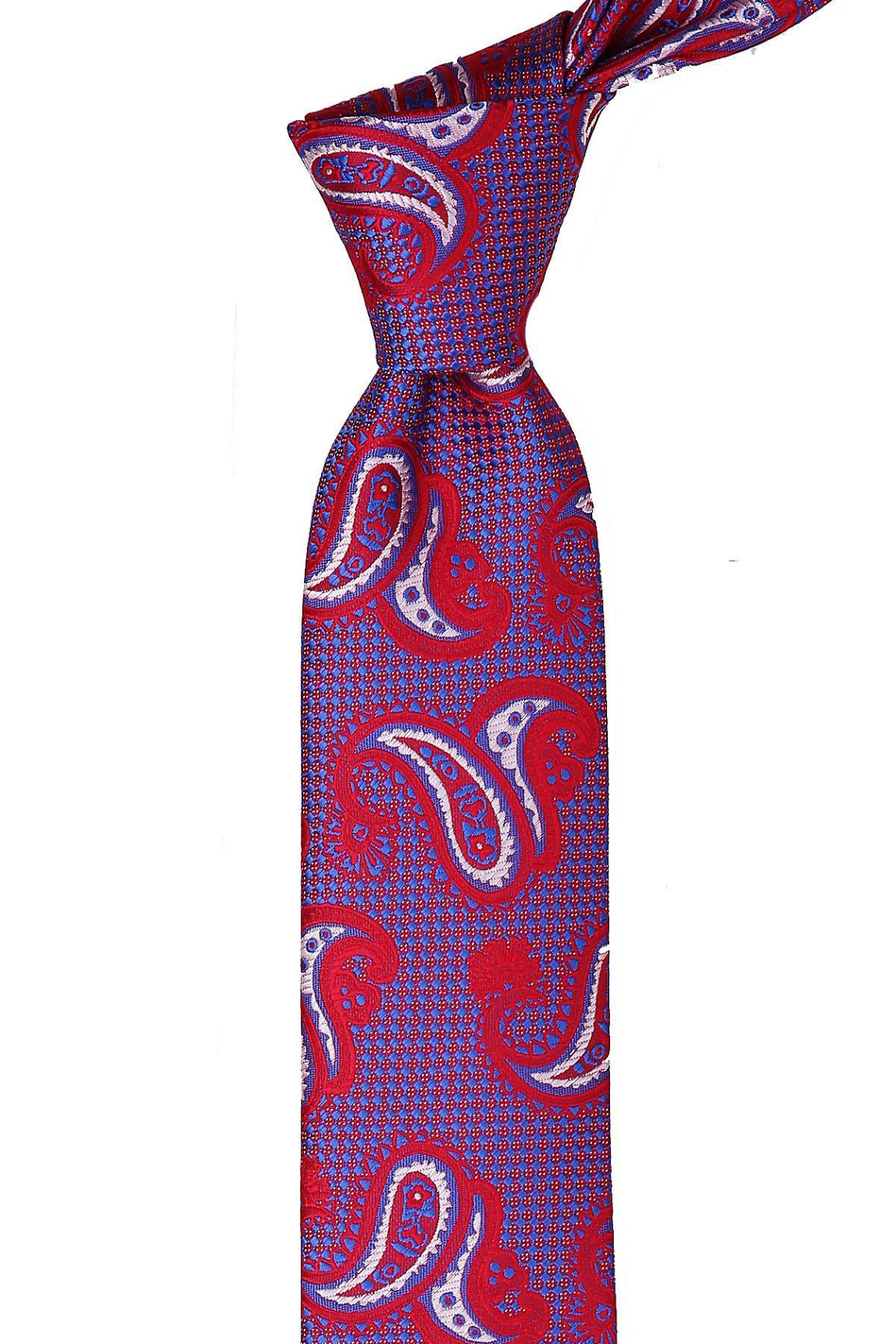 Kırmızı Şal Desen Slim Kravat SK6699