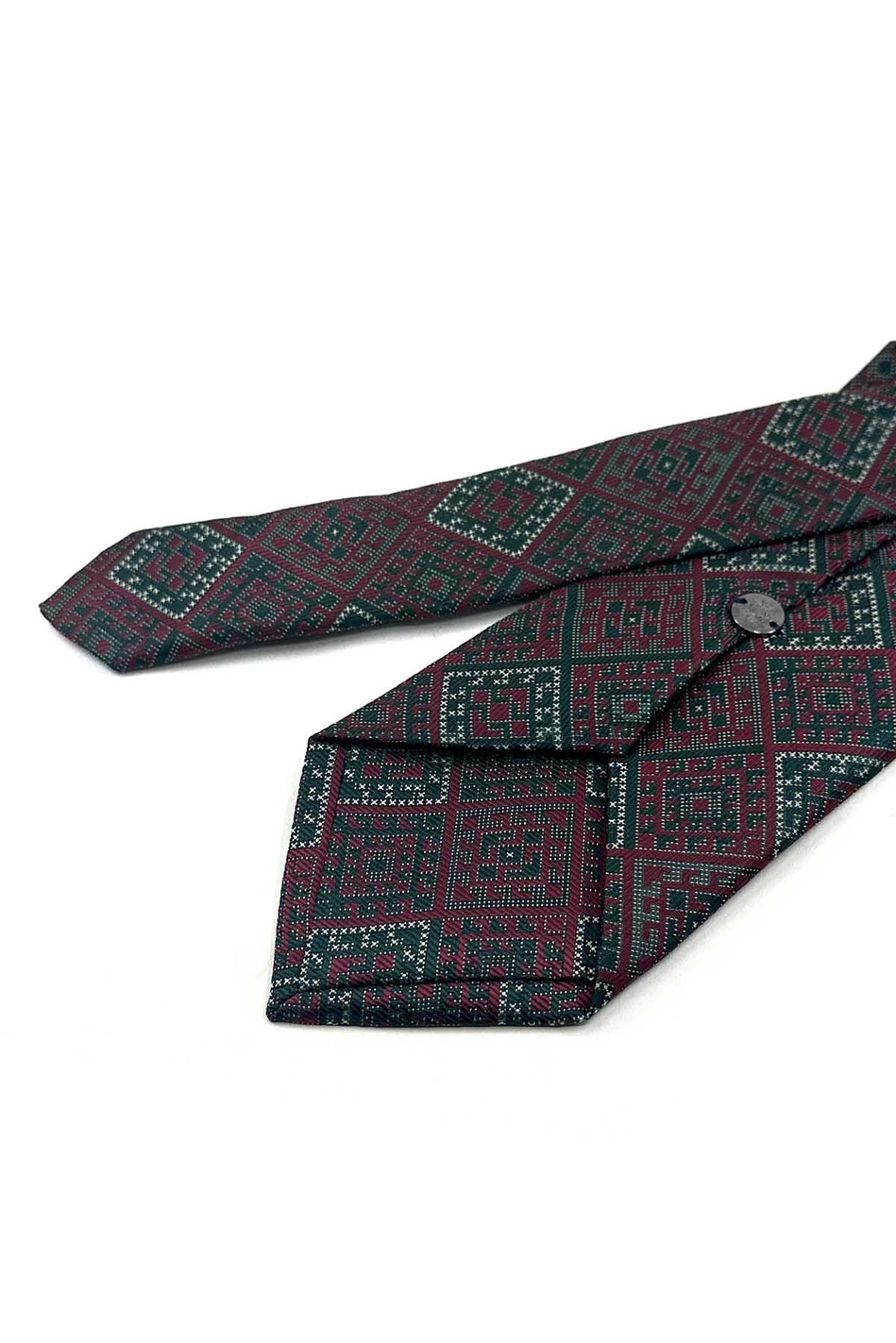 Kırmızı Yeşil Motif Kravat PRM150