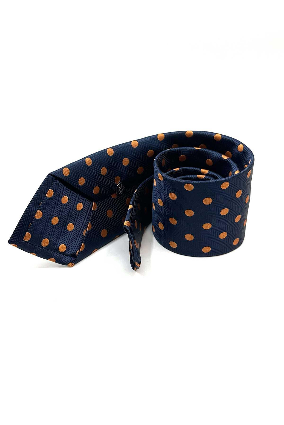 Koyu Lacivert Puantiye Desen Mendilli Klasik Kravat KK13098