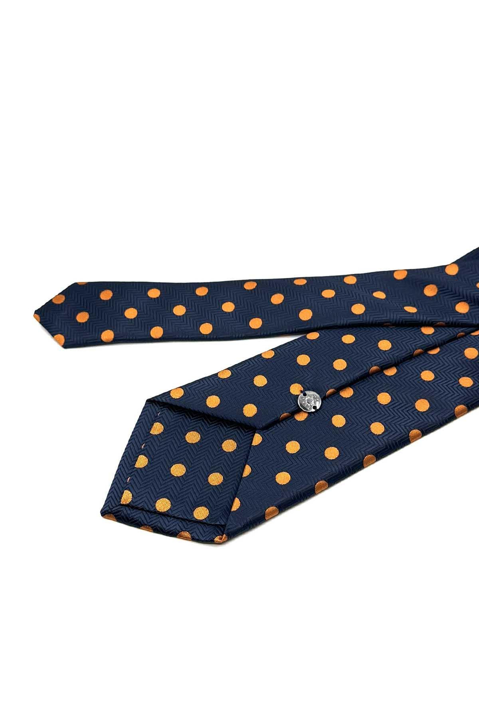 Koyu Lacivert Puantiye Desen Mendilli Klasik Kravat KK13098