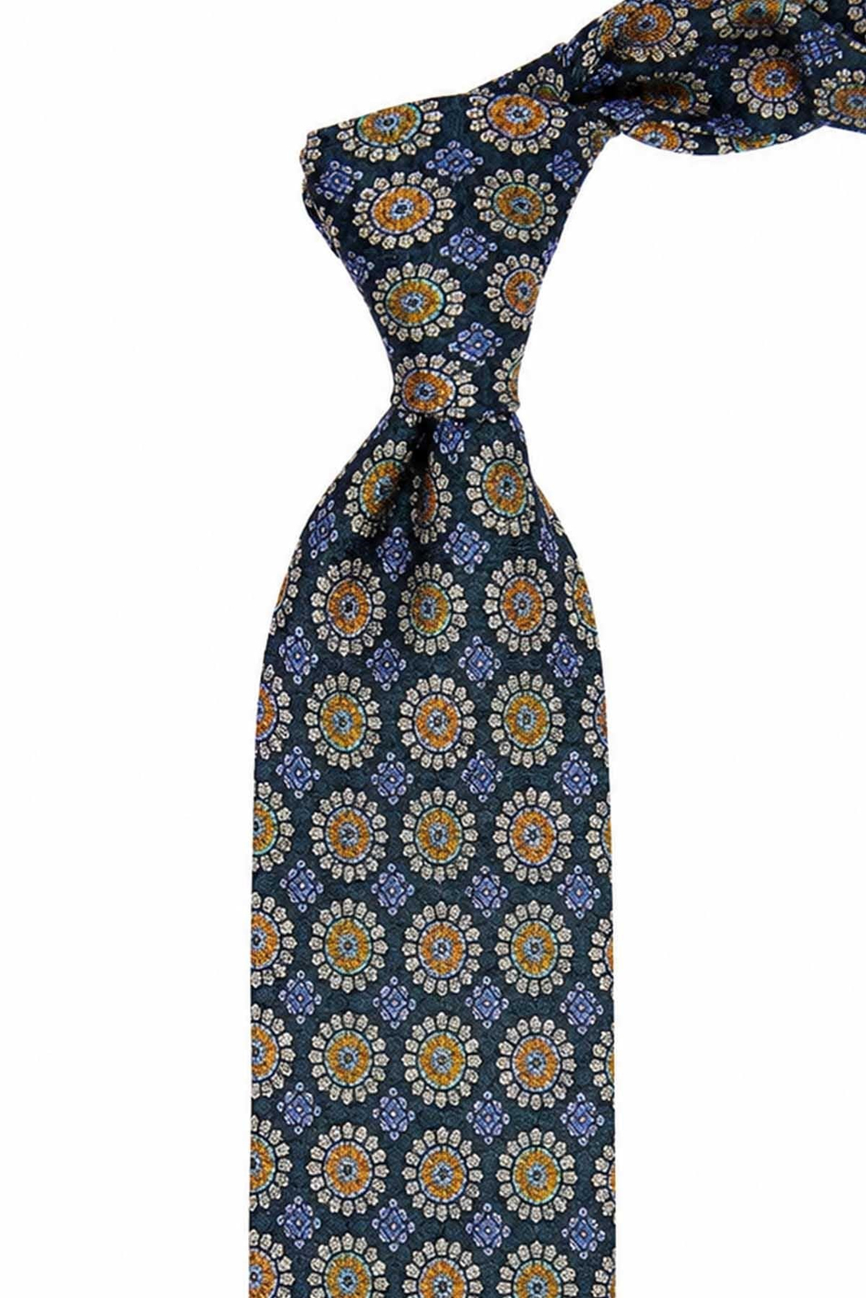 Koyu Yeşil Motif Desen İtalyan İpek Kravat İK2500