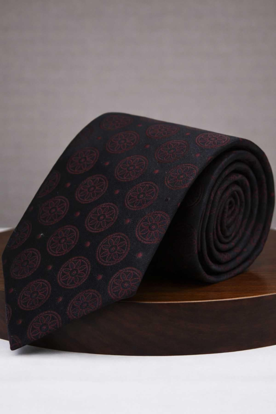 Koyu Yeşil Motif Kravat
