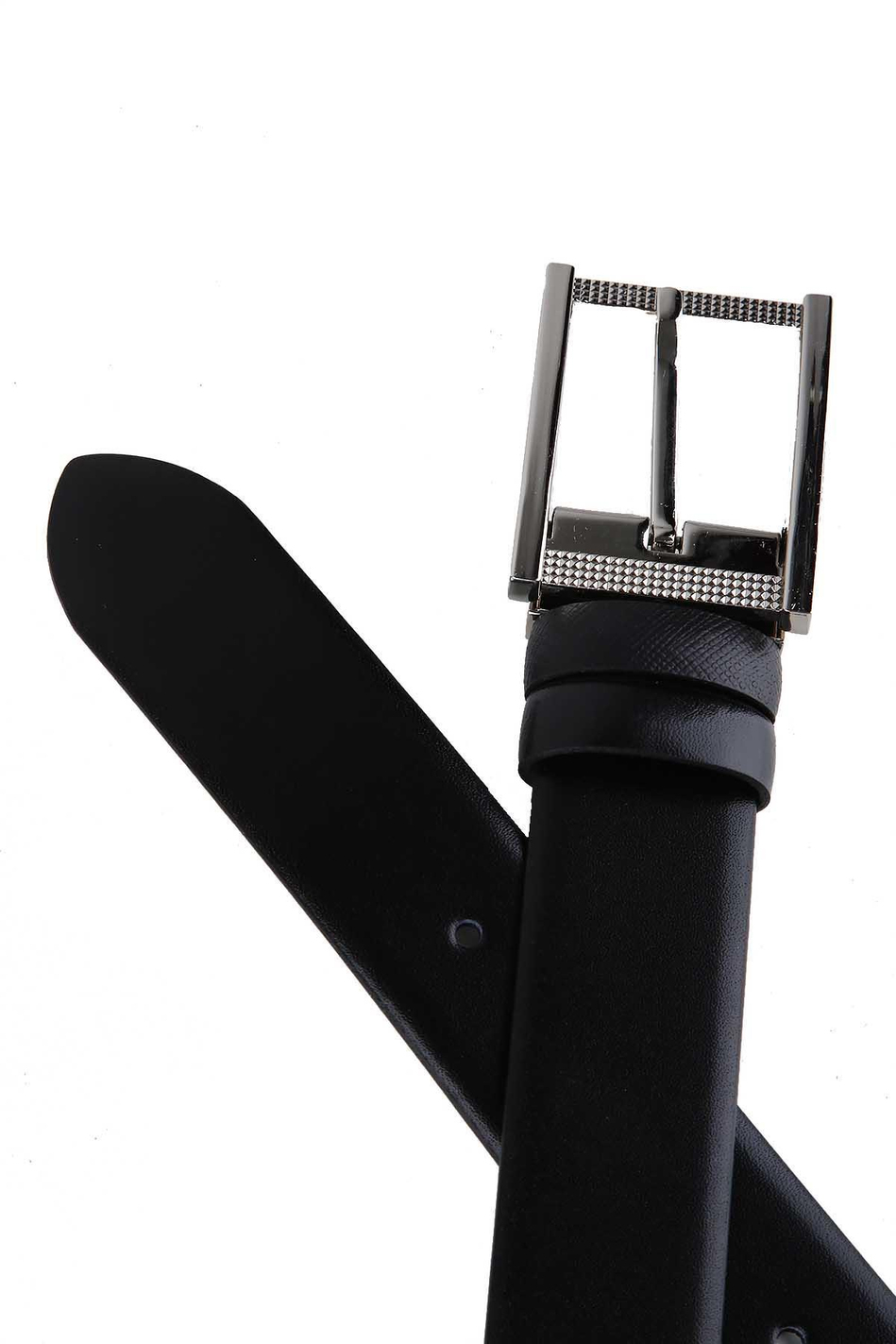 Kravatkolik Çift Taraflı Klasik Siyah Deri Kemer 1000S