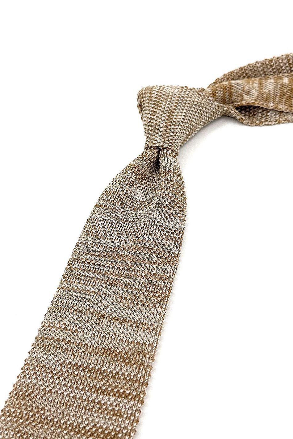 Krem - Bej Kırçıllı Örgü Kravat ÖR8365