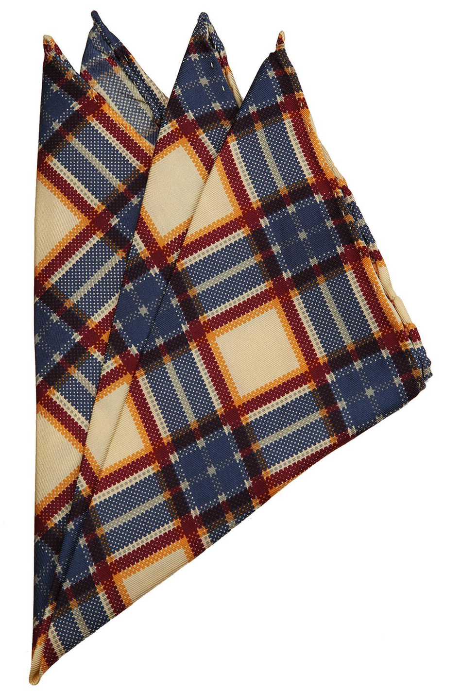 Krem Motif Baskılı İpek Mendil SPS417
