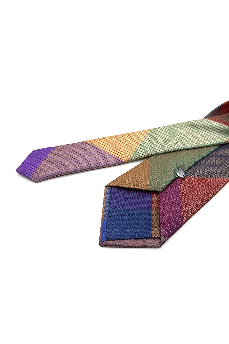 Küçük Desen Çok Renkli Patchwork Klasik Kravat KK13373