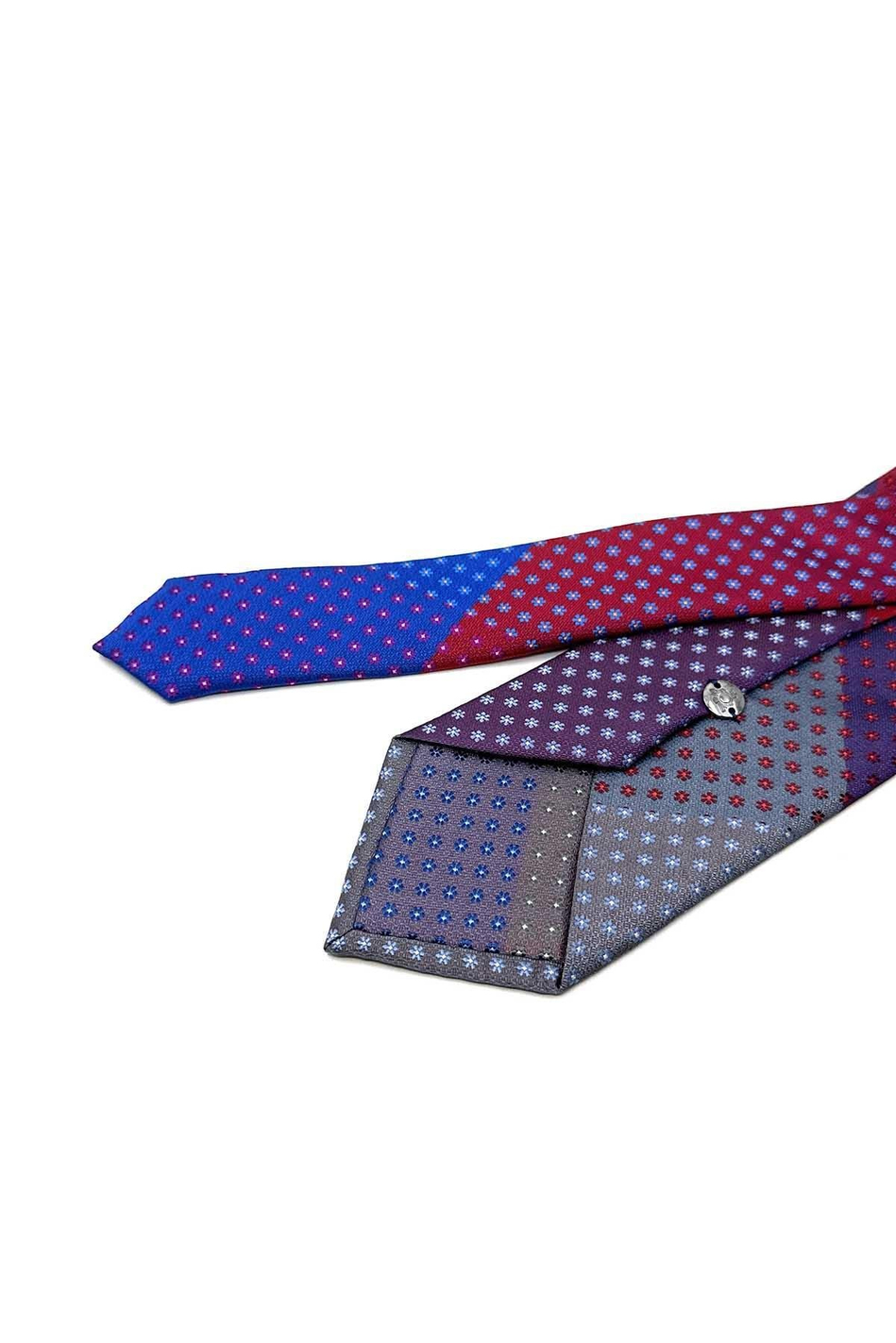 Küçük Desen Lacivert Patchwork Klasik Kravat KK12819