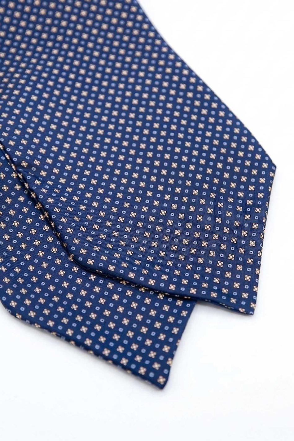 Küçük Desen Mavi İtalyan İpek Ascot Kravat SAC19