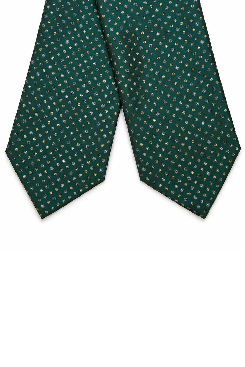 Küçük Desen Yeşil İtalyan İpek Ascot Kravat SAC54