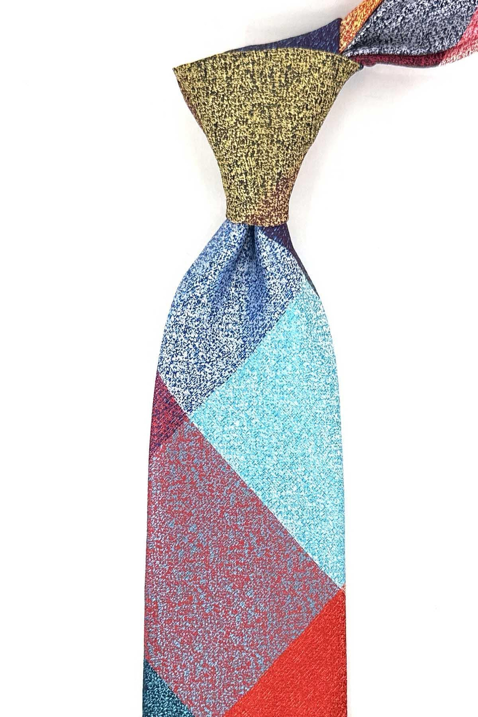 Kum Desen Çok Renkli Patchwork Kravat KK13266