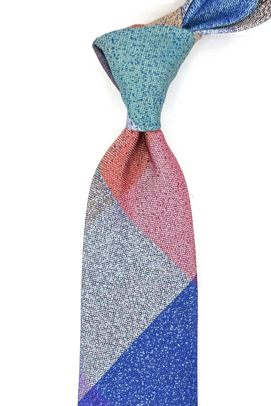 Kum Desen Çok Renkli Patchwork Kravat KK13271