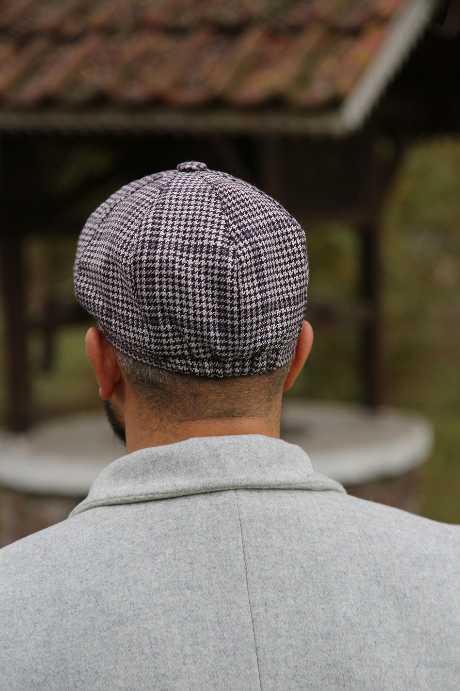 La Pescara Beyaz - Kahve Yün Erkek Kasket Şapka KST17