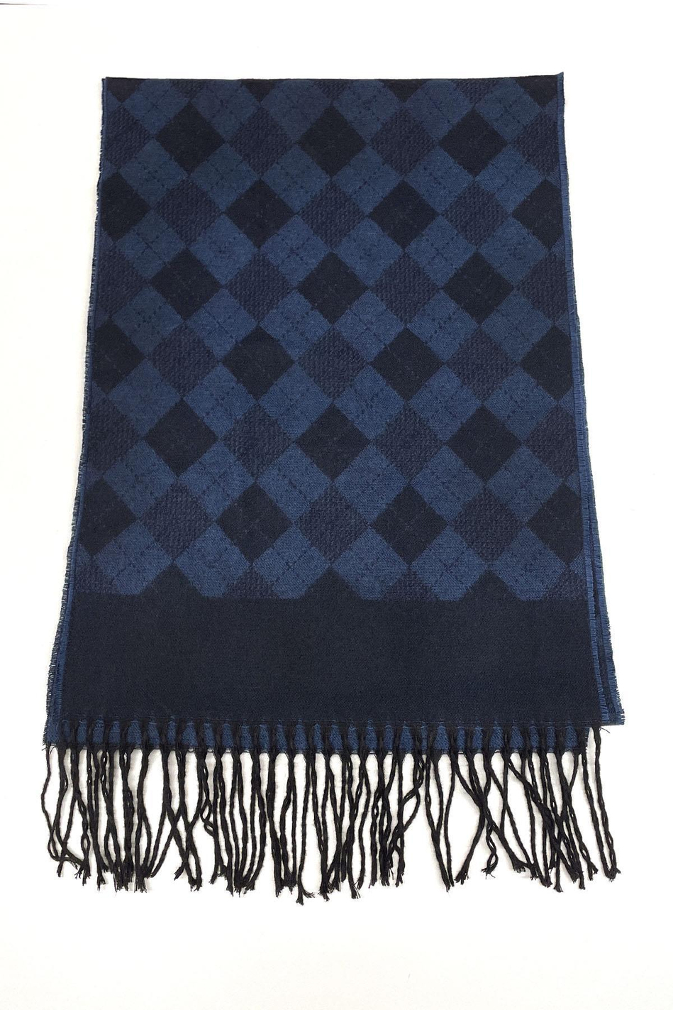 Lacivert Baklava Desen Erkek Kaşkol K377