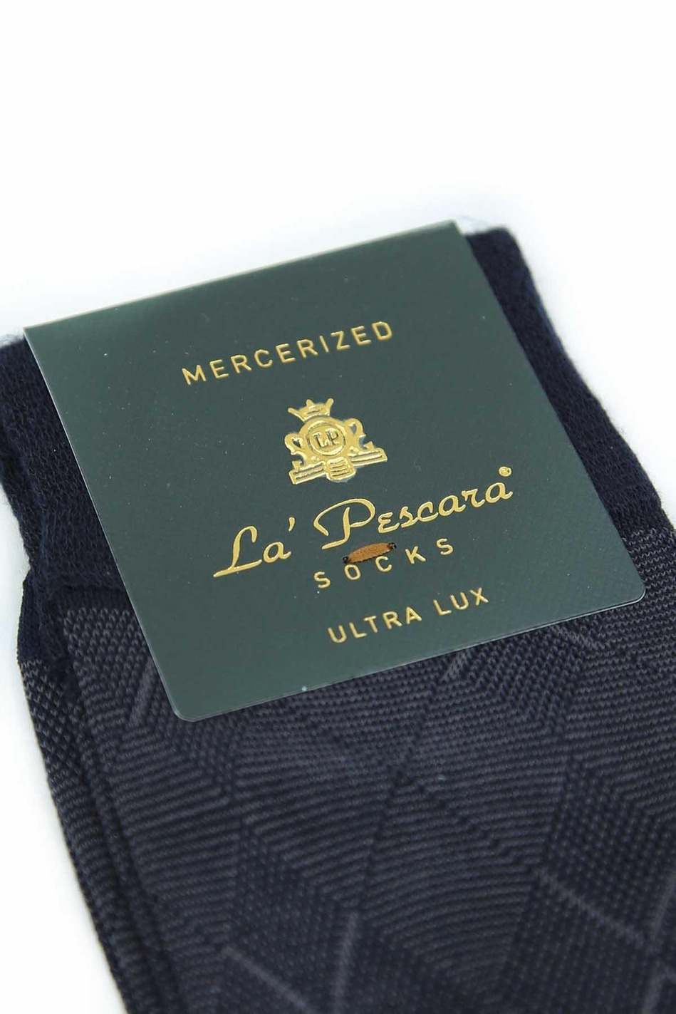 Lacivert Baklava Desen Ultra Lüks Merserize Tekli Erkek Çorap CRP325