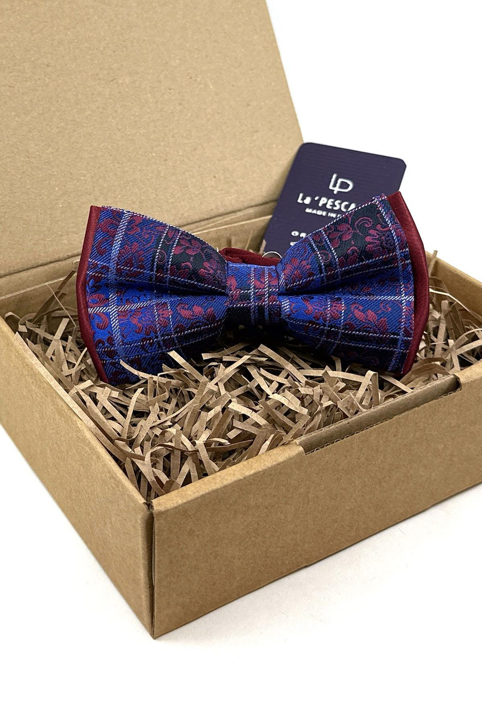 Lacivert - Bordo Ekose Desen Papyon P1767