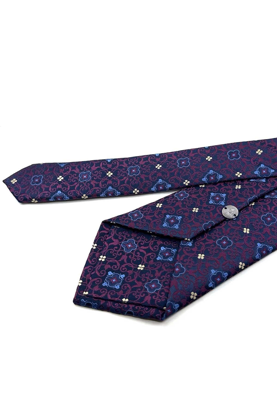 Lacivert Bordo Motif Desen Mendilli Klasik Kravat KK13923