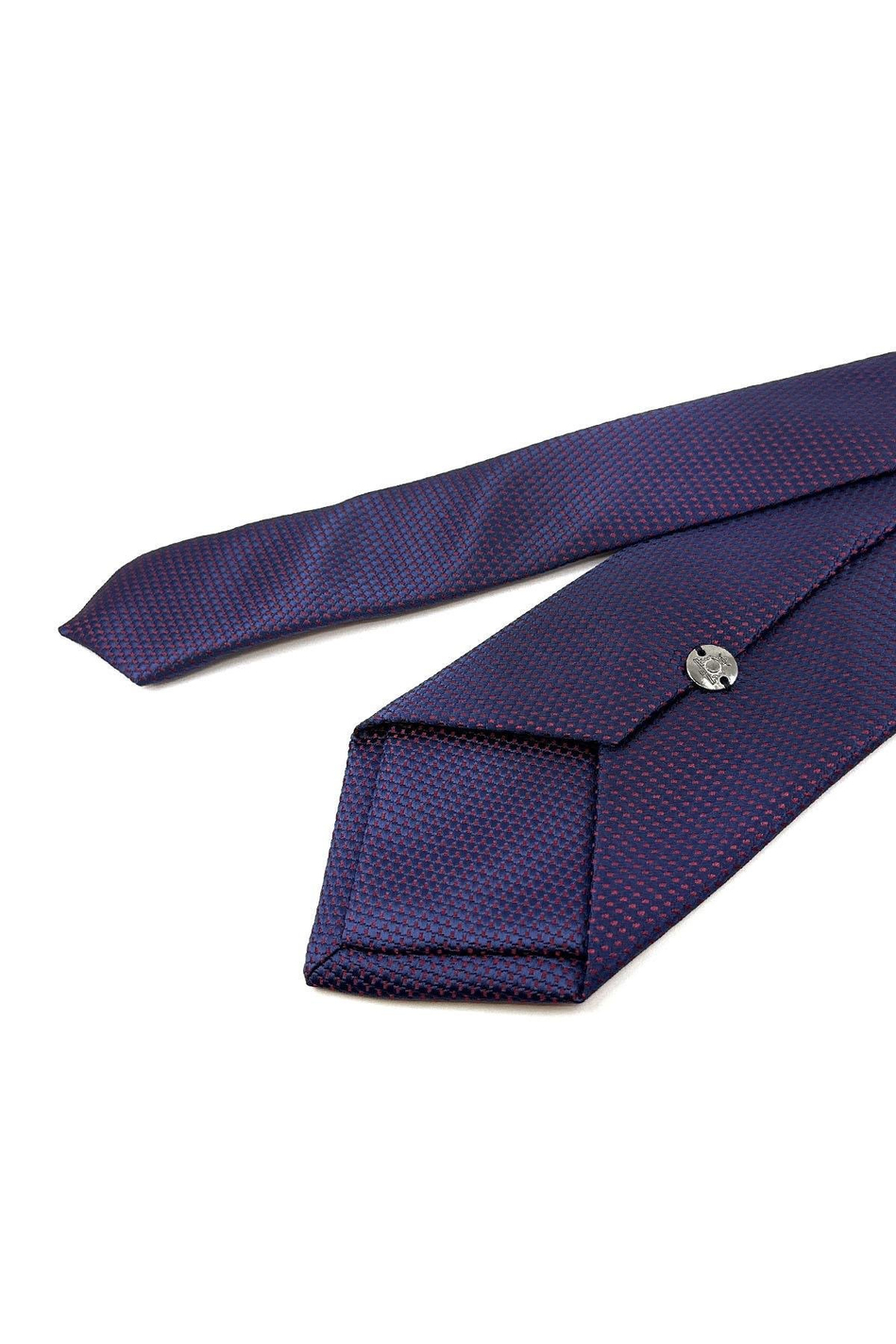 Lacivert - Bordo Nokta Desen Mendilli Klasik Kravat KK11143