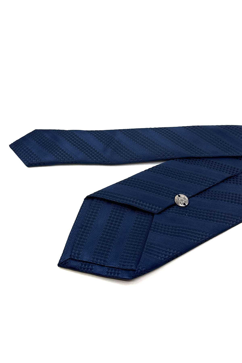 Lacivert Çizgi Desen Mendilli Klasik Kravat KK12318