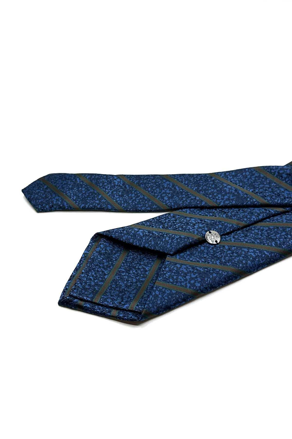 Lacivert Çizgi Desen Mendilli Klasik Kravat KK12917