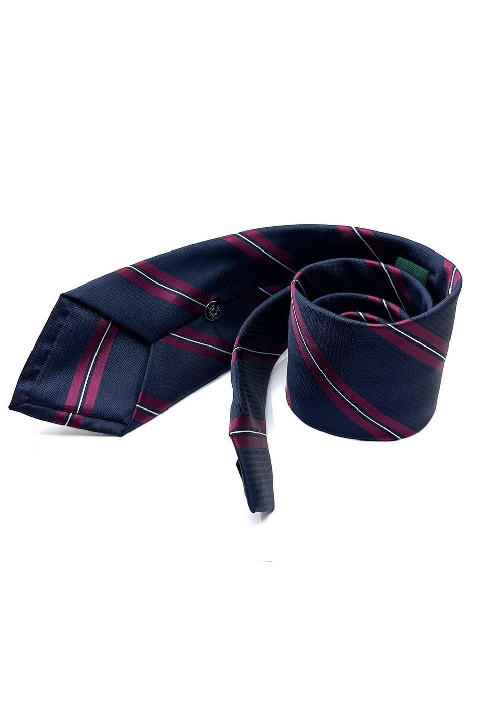 Lacivert Çizgi Desen Mendilli Klasik Kravat KK12823